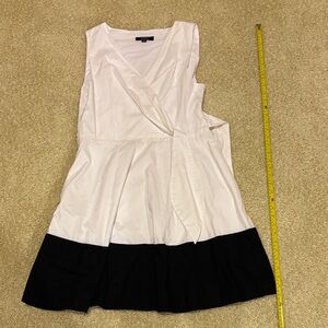 Isaac Mizrahi White and Black Wrap Midi Dress